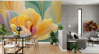 Pastel Petal Layers Wall Mural