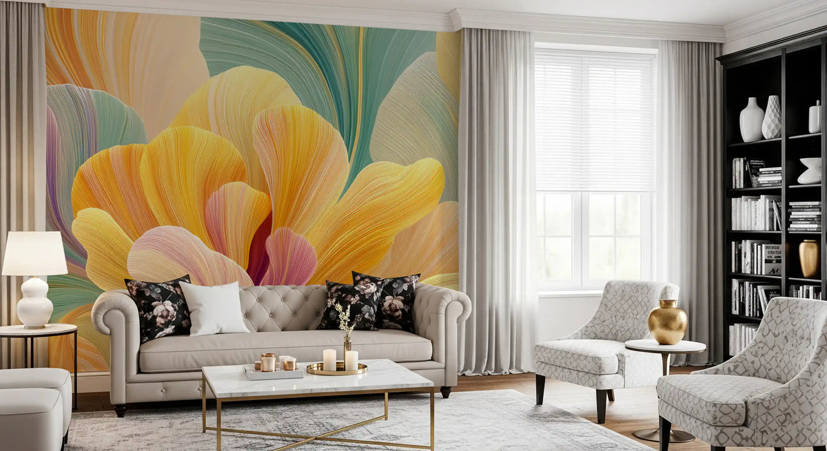 Pastel Petal Layers Wall Mural