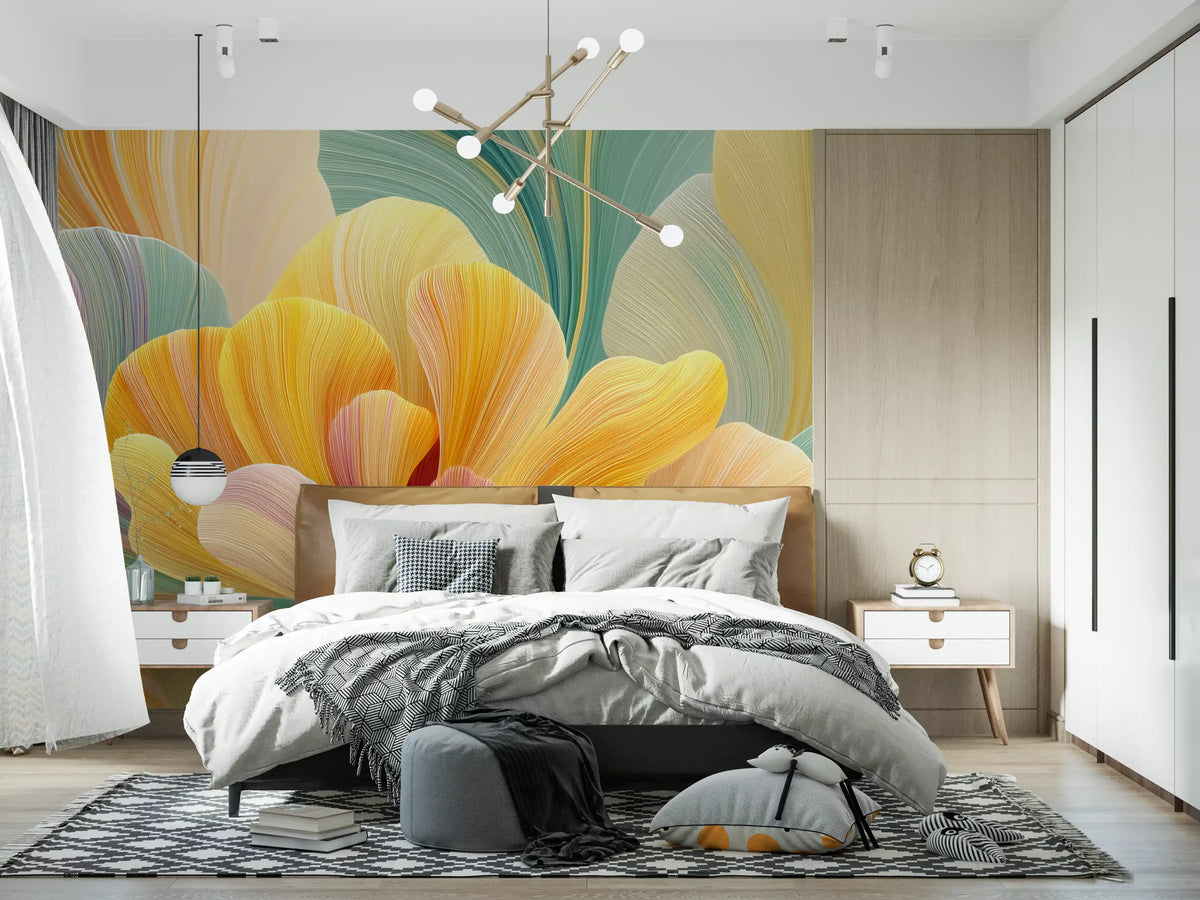 Pastel Petal Layers Wall Mural