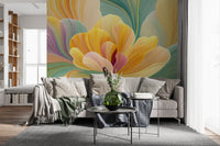 Pastel Petal Layers Wall Mural