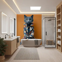 Sophisticated Feline in Floral Finery Wall Mural