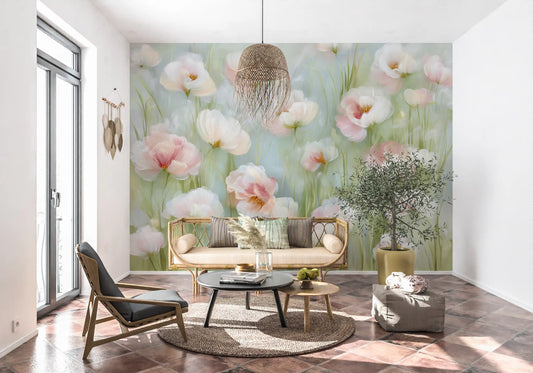 Ethereal Pastel Meadow Wall Mural