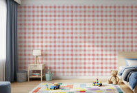 Blush Checked Grid Art Wallpaper⁠