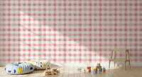 Blush Checked Grid Art Wallpaper⁠