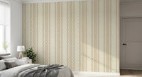 Ticking Checker Stripes - Beige Wallpaper⁠