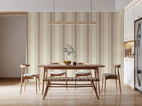 Ticking Checker Stripes - Chocolate & Beige Wallpaper⁠