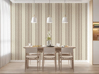 Ticking Checker Stripes - Chocolate Wallpaper⁠