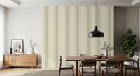 Ticking Checker Stripes - Sage & Cream Wallpaper⁠
