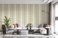 Ticking Checker Stripes - Sage Wallpaper⁠