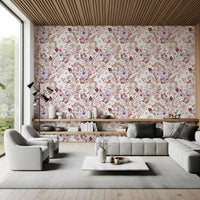 Boho Mauve Botanical Sketch Wallpaper⁠