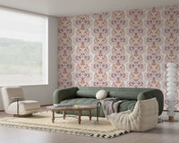 Soft Watercolor Damask Swirls Wallpaper⁠