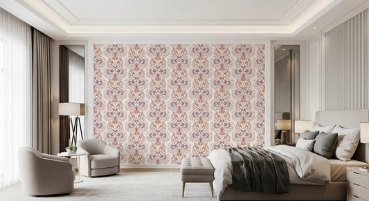 Soft Watercolor Damask Swirls Wallpaper⁠