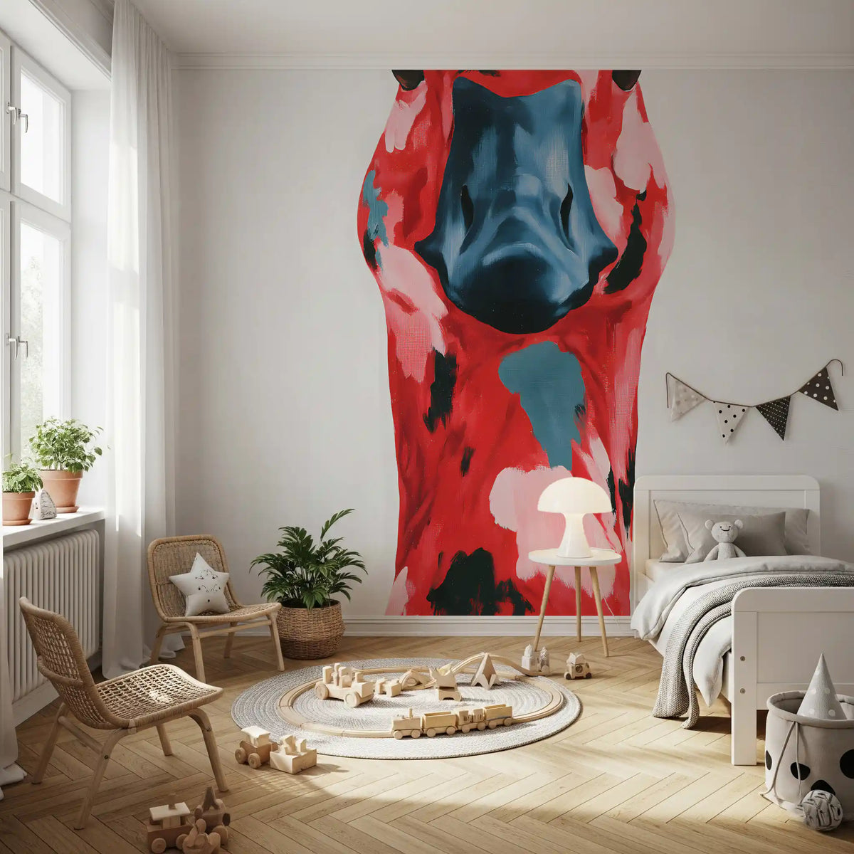 Abstract Painted Goose Portrait Wall Mural