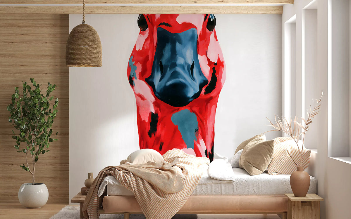 Abstract Painted Goose Portrait Wall Mural