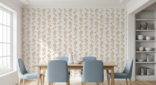 Serene Beige Botanical Vines Wallpaper⁠