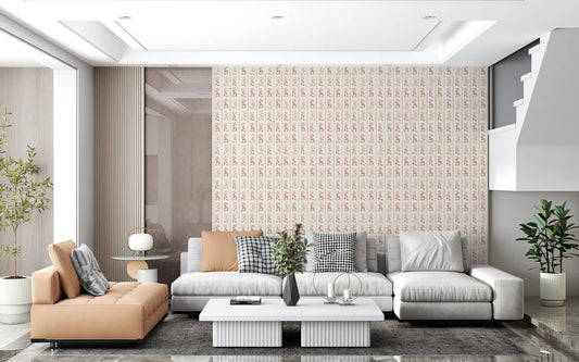 Watercolor Blush Rose Stripe Wallpaper⁠