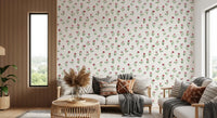 Minimalist Botanical Rose Sprigs Wallpaper⁠