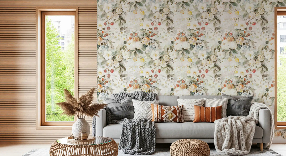 Rustic Orchard Botanical Harvest Wallpaper⁠