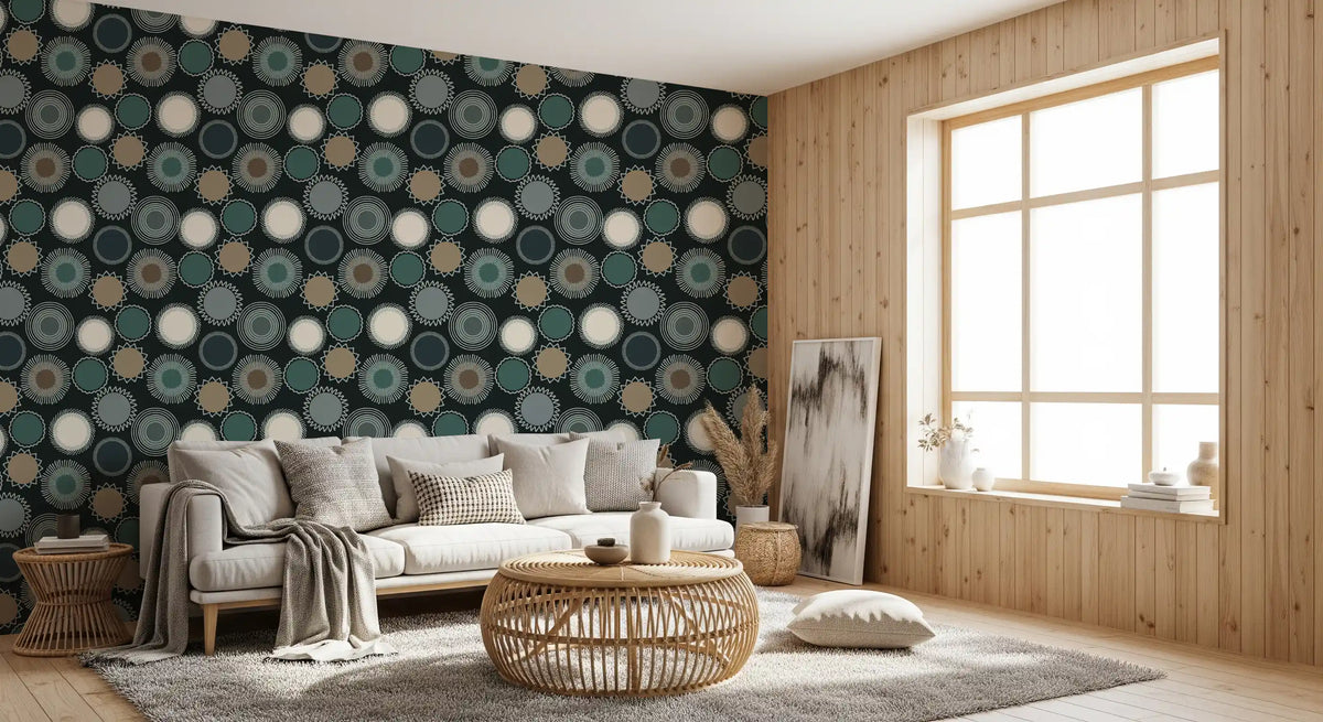 Graphic Sunburst Repeat Wallpaper⁠