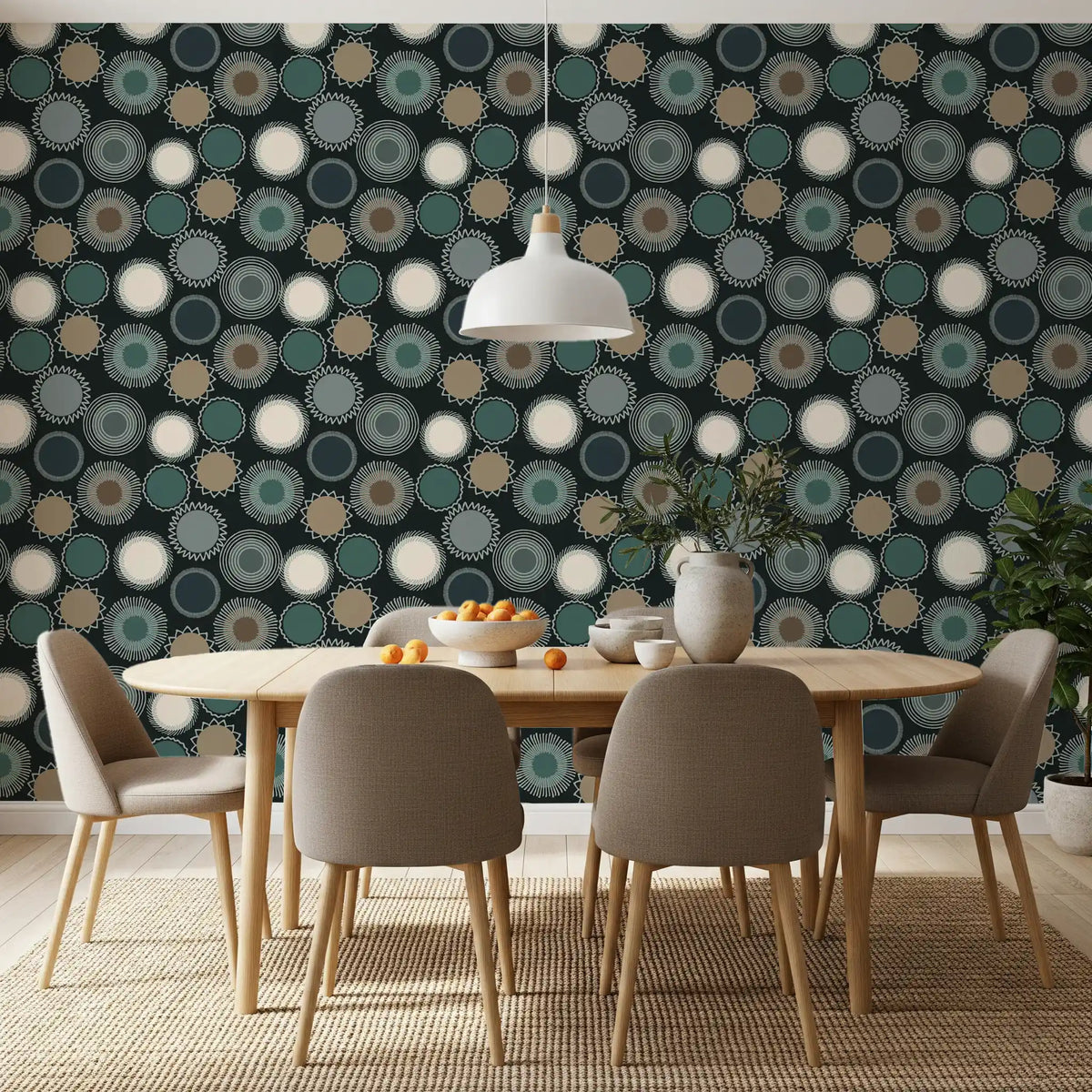 Graphic Sunburst Repeat Wallpaper⁠