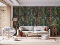 Dark Botanical Meadow Tapestry Wallpaper⁠