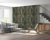 Dark Botanical Meadow Tapestry Wallpaper⁠