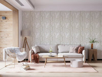 Serene Linear Texture in Cream Wallpaper⁠