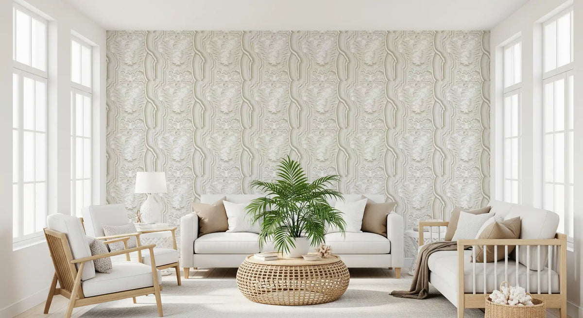 Serene Linear Texture in Cream Wallpaper⁠