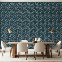 Textured Teal Waves Wallpaper⁠