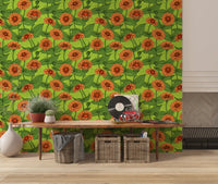 Vibrant Orange Zinnia Garden Wallpaper⁠