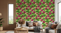 Garden Zinnia Botanical Illustration Wallpaper⁠
