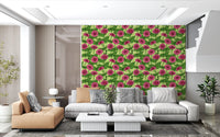 Garden Zinnia Botanical Illustration Wallpaper⁠
