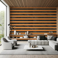 Charcoal Marble Copper Stripe Wallpaper Wallpaper⁠