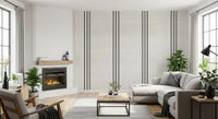 Black Stripes Linen Look Texture Wallpaper⁠