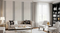 Black Stripes Linen Look Texture Wallpaper⁠
