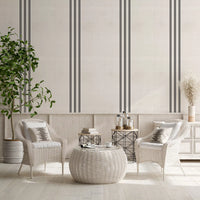 Black Stripes Linen Look Texture Wallpaper⁠