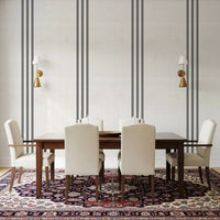 Black Stripes Linen Look Texture Wallpaper⁠