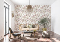 Blush and Ivory Watercolor Subtle Garden Wallpaper⁠