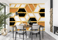 Luxury Gold Geometric Marble Wallpaper Wall Mural