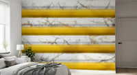 Golden Yellow Stripe Marble Wallpaper Wall Mural