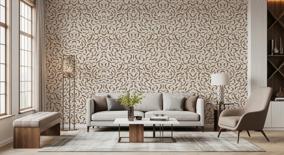 Abstract Umber Swirls Wallpaper⁠