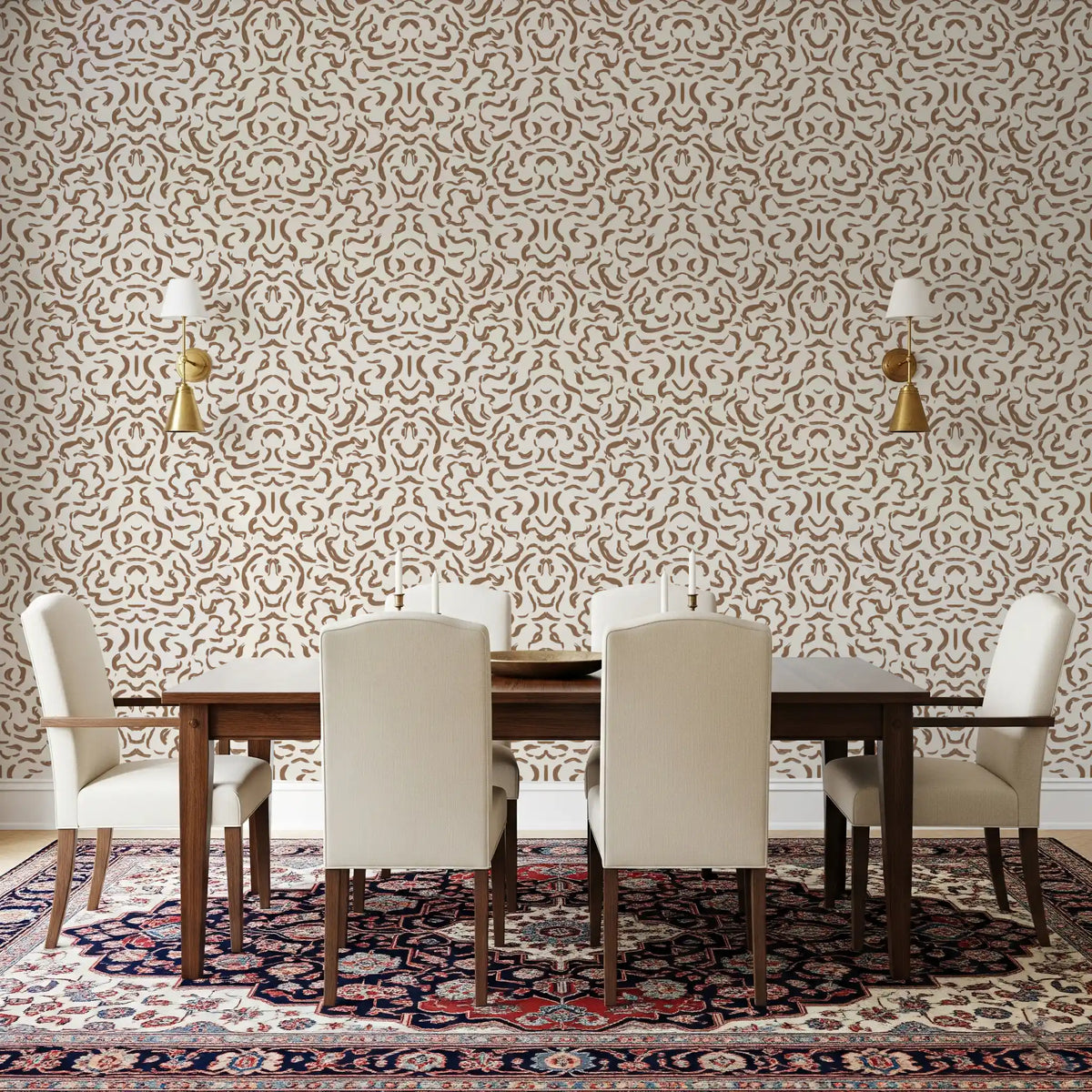 Abstract Umber Swirls Wallpaper⁠