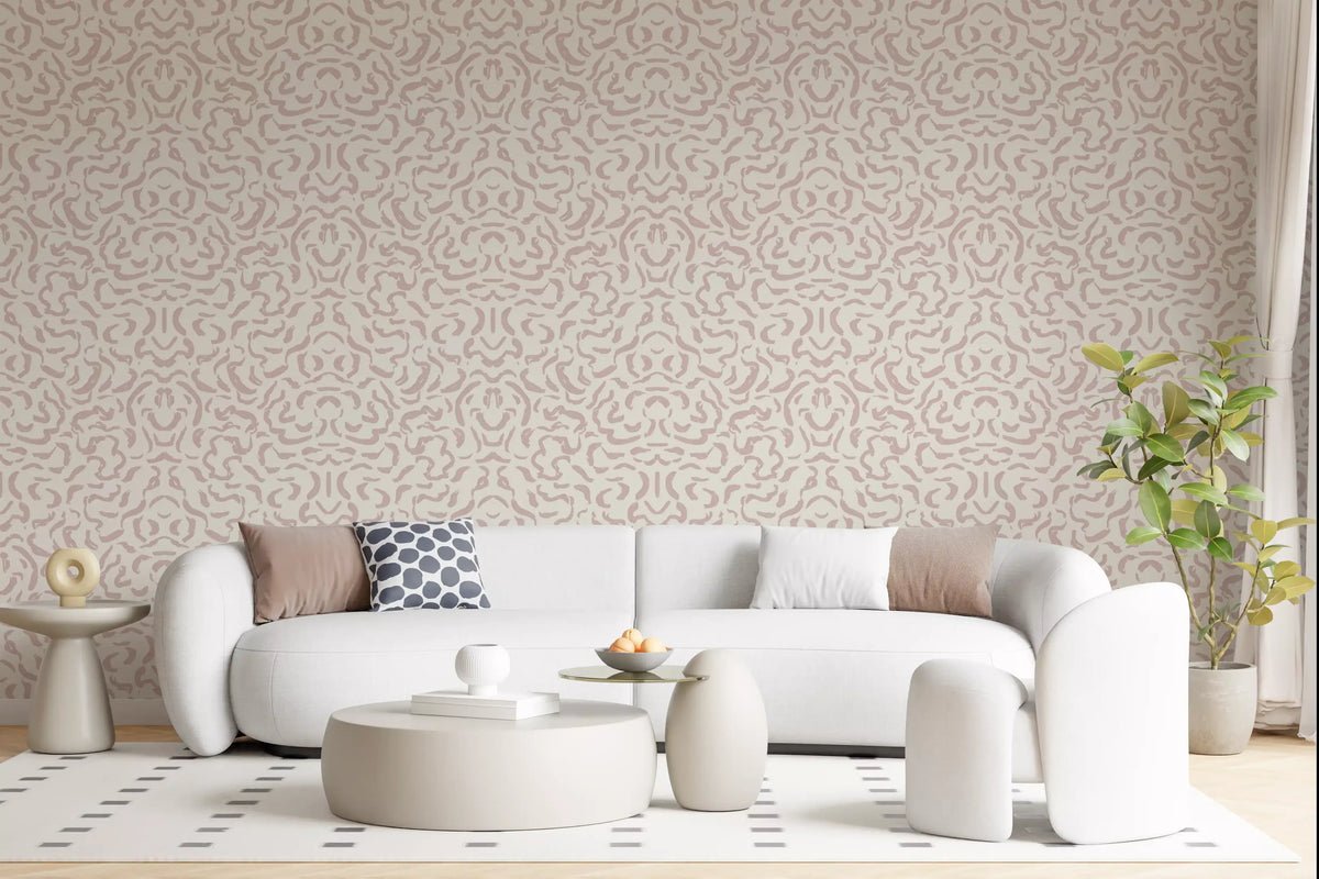 Abstract Blush Rhythmic Flourish Wallpaper⁠
