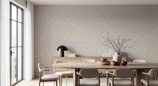 Abstract Blush Rhythmic Flourish Wallpaper⁠
