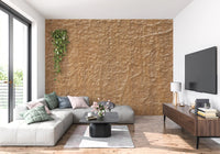 Warm Beige Textured Stone Wallpaper Wall Mural