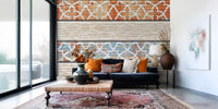 Vintage Turquoise Rust Geometric Wallpaper Wall Mural