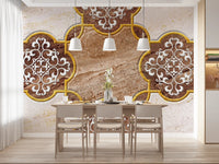Golden Heritage Ornamental Marble Wallpaper Wall Mural