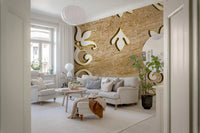Golden Vines & Leaves Wall Mural Wall Mural