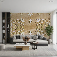 Golden Vines & Leaves Wall Mural Wall Mural