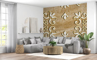 Golden Vines & Leaves Wall Mural Wall Mural